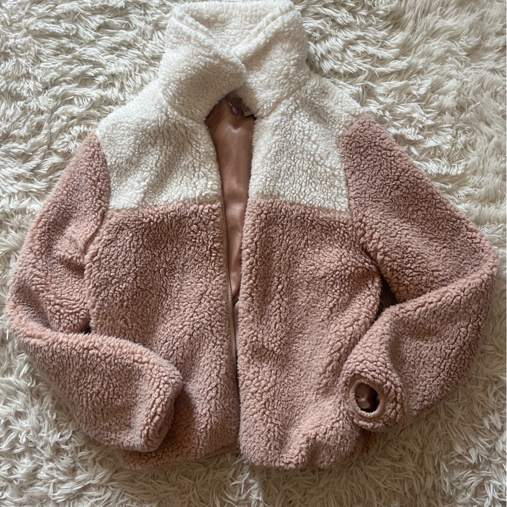 Forever 21 Jacket, Size: S, Color: pink and white